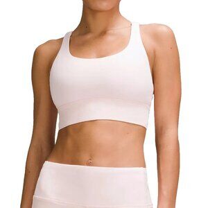 New Lululemon Energy Longline Bra Medium Support B–D FUSP Flush Pink Size 6 8